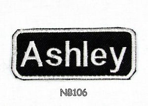 ASHLEY Name Tag Patch Iron or sew on for Shirt Jacket Vest New BIKER Patches