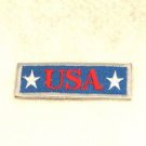 USA red white on blue with silver boarde Small Badge Biker Vest Motorcycle Patch