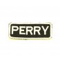 PERRY White on Black Iron on Name TAG Patch for Biker Vest Jacket NB243