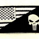Punish-er flag White on black Small Badge Biker Vest Motorcycle Patch