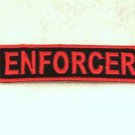 ENFORCER Red on Black Small Badge for Biker Vest Motorcycle Patch