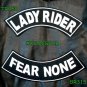 Lady Rider Fear None Embroidered Patches Sew on Patches Motorcycle Biker Patch S