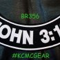 JOHN 3:16 White on Back Patch Bottom Rocker for Biker Veteran Vest Jacket 10"