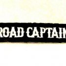 Road Captain White on black Bold Small Badge for Biker Vest Jacket Patch