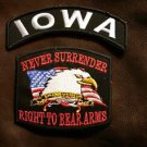 IOWA and NEVER SURRENDER Small Badge Patches Set for Biker Vest Jacket SB665-SR7