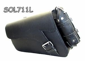 Motorcycle Leather single strap swingarm bag 2 Pin buckle three adjustable strap