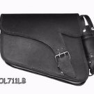 Motorcycle BROWN Leather single strap swing arm bag 2 Pin buckle three Strap