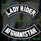 Military Biker Patch Set Lady Rider Afghanistan Embroidered Patches Sew on Patch