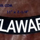 DELAWARE White on Black Back Patch Bottom Rocker for Biker Veteran Vest 10"