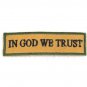 In God we trust Black on tan with green Small Badge Biker Vest Motorcycle Patch