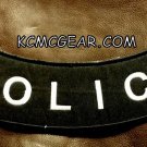 POLICE  White on Black Back Patch Bottom Rocker for Biker Veteran Vest 10"