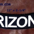 ARIZONA White on Black Back Patch Bottom Rocker for Biker Veteran Vest 10"