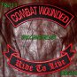 COMBAT WOUNDED RIDE TO LIVE Banner Back Military Patches Set for Biker Vest