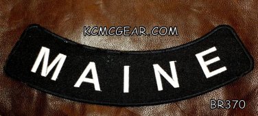 MAINE ROUND CORNERS Back Patch Bottom Rocker for Biker Veteran Vest Jackets 10"