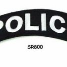 Police White on Black Small Rocker Iron on Patches for Biker Vest Jacket