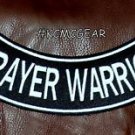 PRAYER WARRIOR Back Patch Bottom Rocker for Biker Veteran Vest Jacket 10"
