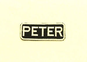 PETER Name Tag Patch Iron on or sew on for Shirt Jacket Vest New Name Patches