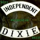 INDEPENDENT DIXIE Black on White Back Military Patches Set Biker Vest Jacket
