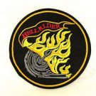 Hell Rider Yellow Red and Gray on Black Small Badge Biker Vest Jacket Patch