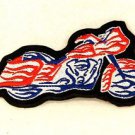 Flaming Motorcycle 5” x 3” Small Badge Biker Vest Jacket Patch SB807