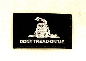 Don&acirc;��t tread on me White on black Small Badge for Biker Vest Motorcycle Patch