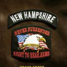 NEW HEMPSHIRE and NEVER SURRENDER Small Badge Patches Set for Biker Vest Jacket