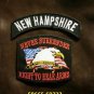 NEW HEMPSHIRE and NEVER SURRENDER Small Badge Patches Set for Biker Vest Jacket
