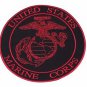 U.S Marine Crops Red on Black Center Patch Iron on for Biker Vest and Jacket