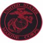 U.S Marine Crops Red on Black Center Patch Iron on for Biker Vest and Jacket