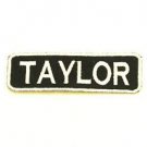 Taylor White on Black Iron on Name TAG Patch for Biker Vest Jacket NB257