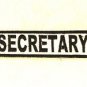 SECRETARY Black on White Small Badge for Biker Vest Motorcycle Patch
