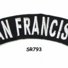 San Francisco White on Black Small Rocker Iron on Patches for Biker Vest Jacket