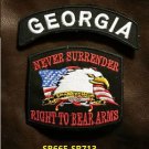 GEORGIA and NEVER SURRENDER Small Badge Patches Set for Biker Vest Jacket