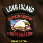 LONG ISLAND and NEVER SURRENDER Small Badge Patches Set for Biker Vest Jacket