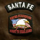 SANTA FE  and NEVER SURRENDER Small Badge Patches Set for Biker Vest Jacket
