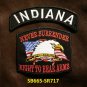 INDIANA and NEVER SURRENDER Small Badge Patches Set for Biker Vest Jacket