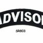 Advisor White on Black Small Rocker Iron on Patches for Biker Vest Jacket