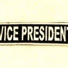 VICE PRESIDENT White on Black Small Badge for Biker Vest Jacket Patch SB706