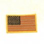US Flag Orange brown and black with gold Small Badge Biker Vest Motorcycle Patch