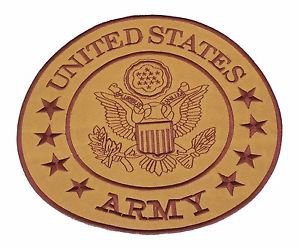 U.S Army Brown on Gold Center Patch Iron on for Biker Vest and Jacket