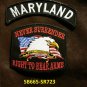 MARYLAND and NEVER SURRENDER Small Badge Patches Set for Biker Vest Jacket