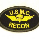 US MC recon Yellow and green on black Small Badge Biker Vest Motorcycle Patch