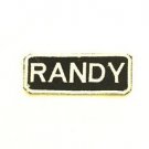 Randy White on Black Iron on Name TAG Patch for Biker Vest Jacket NB247