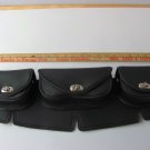 Motorcycle Windshield Bags 3 Pockets Plain Black Fits Harley Windshields