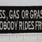 Ass Grass or Gass Club Outlaw Biker Funny Motorcycle Iron On Small Patch