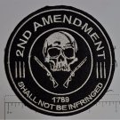 2nd Amendment Skull Outlaw Biker Funny Motorcycle Iron On Small Patch