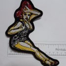 Pin Up Girl - Club Harley Biker Funny Motorcycle Iron On Small Patch
