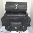 MOTORCYCLE Sissy Bar Bag Two-Piece Luggage Three External Pockets Black SBTB540
