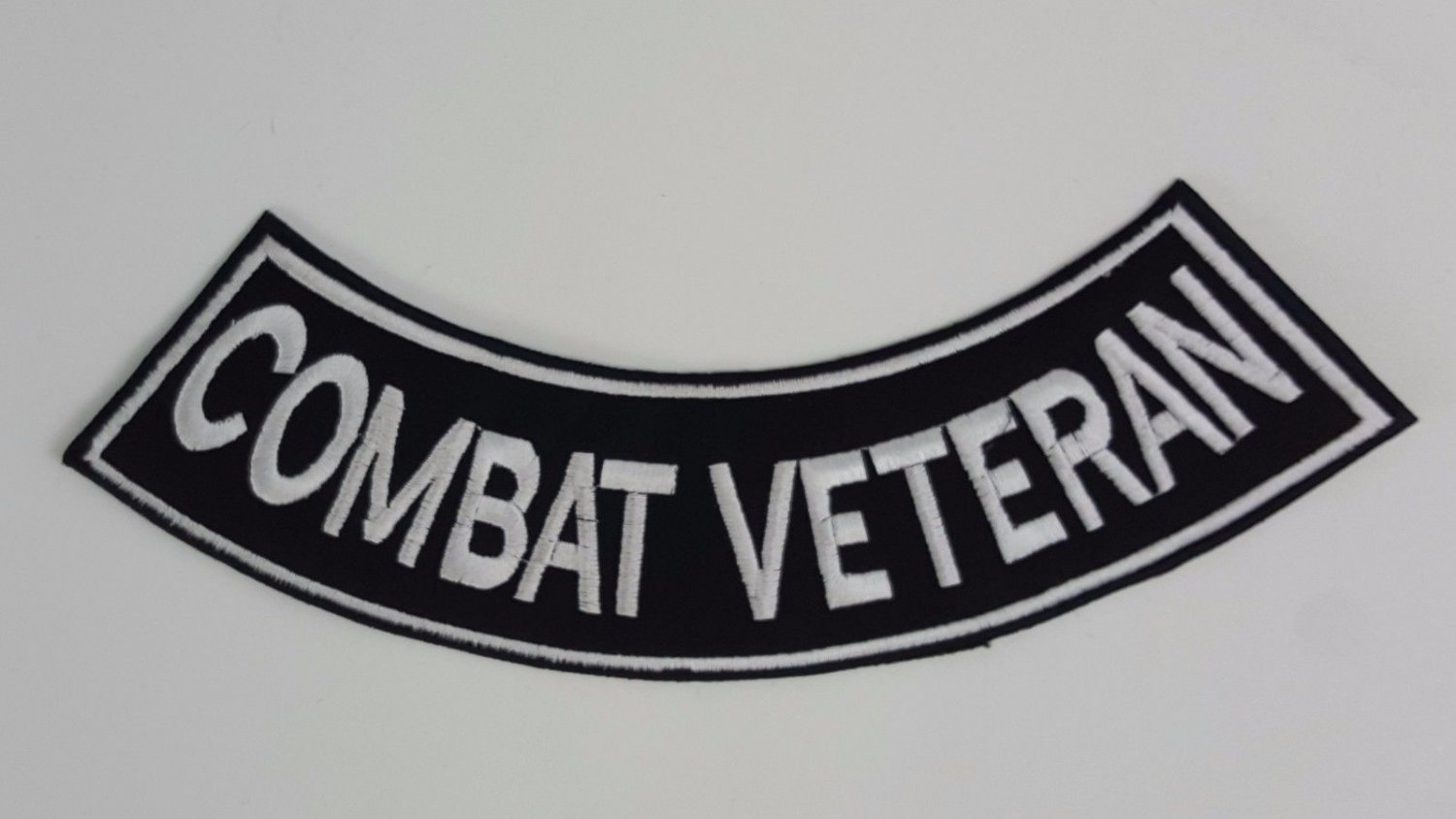 Combat Veteran - Bottom Rocker Iron on Harley Military Club Back Patch