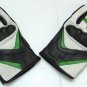 Leather Motorcycle Gloves with Armour Guard on Knuckles White Black Green LARGE